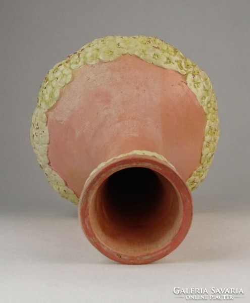0P528 Antik jelzett rózsaszín terrakotta váza