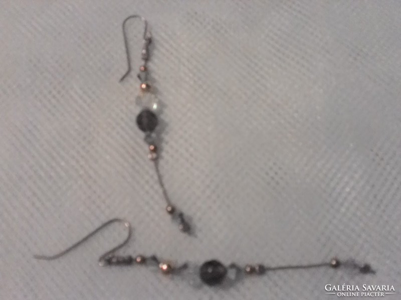 Silver earrings decorated with Swarovski stones