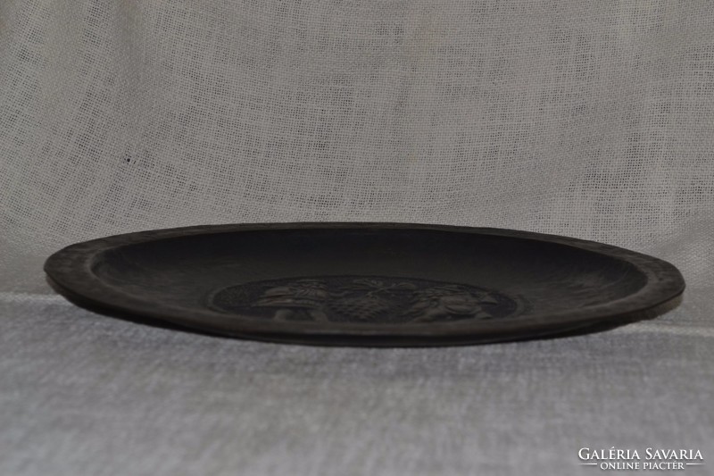 Antikolt bronz fali tányér jelenettel   ( DBZ 0017 )