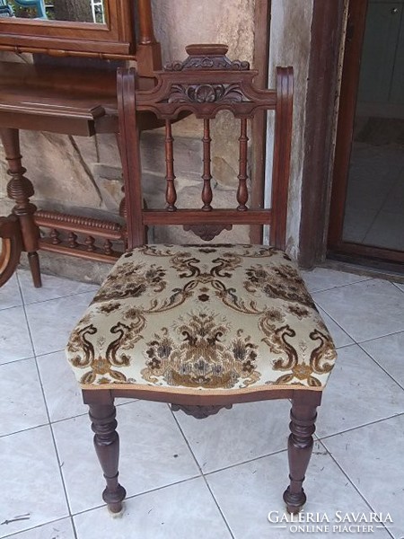 Antique-neo-renaissance - chair - renovated, stable, solid, sprung, with plush upholstery