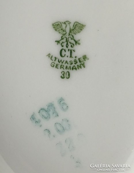0P603 Régi Altwasser porcelán szószos tál