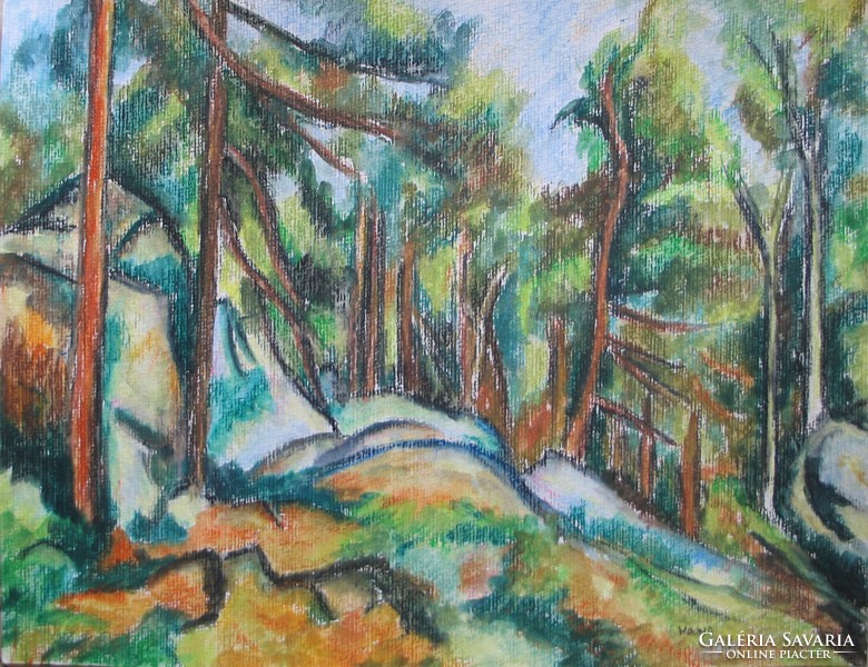 Moona - Fenyőerdőben CEZANNE festményének másolata