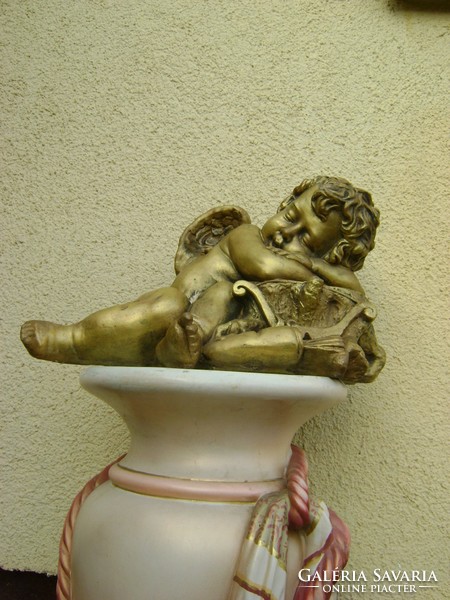 A brutal fire-gilded statue made of heavy iron alloy in the xx. A real antique piece from the beginning of the century