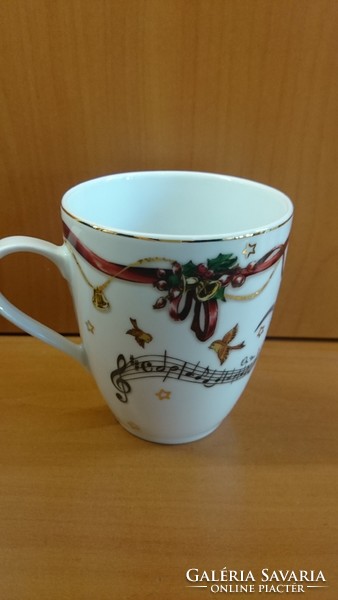 Beautiful goebel Christmas mug with melody and violin, new, flawless