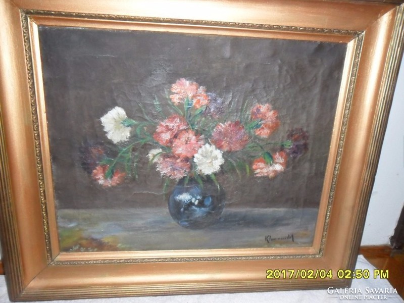 Klammer Mariska virág csendélet olaj festmény