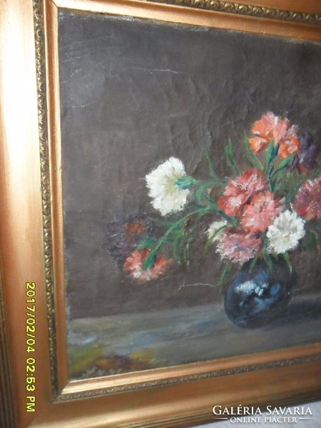 Klammer Mariska virág csendélet olaj festmény