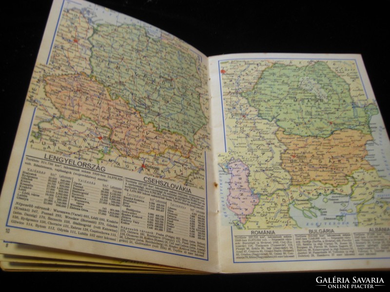 Pocket atlas from the 60s, nice condition 12 x 17 cm