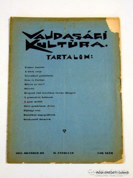 1924 október VAJDASÁGI KULTÚRA RÉGI EREDETI MAGYAR ÚJSÁG 1571