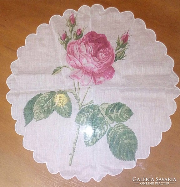 3 hand-painted decorative handkerchiefs and 1 small tablecloth