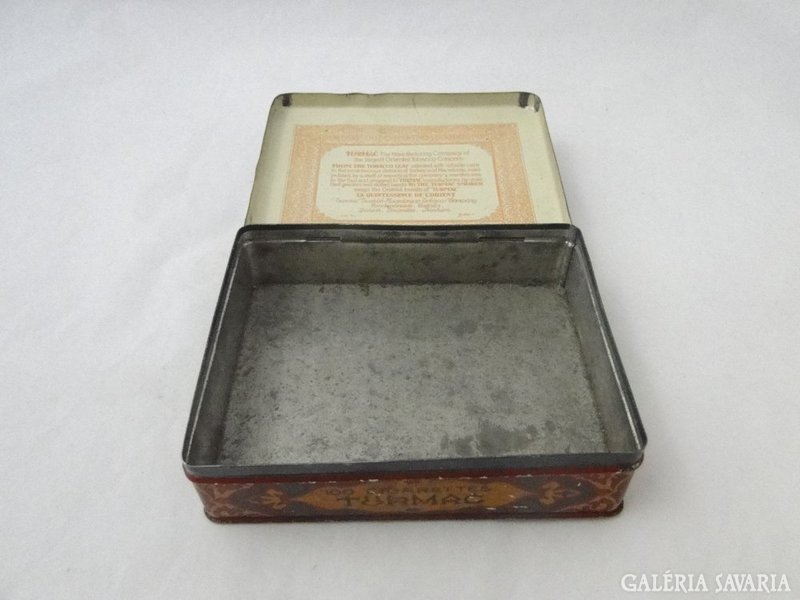 8530 Antik TURMAC ORANGE cigarettás pléh doboz