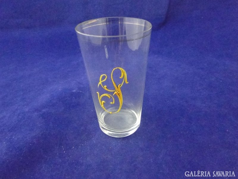 8657 Antik monogramos üveg pohár