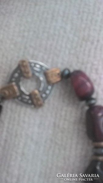 Silver-bronze bracelet with different stones (silpada)