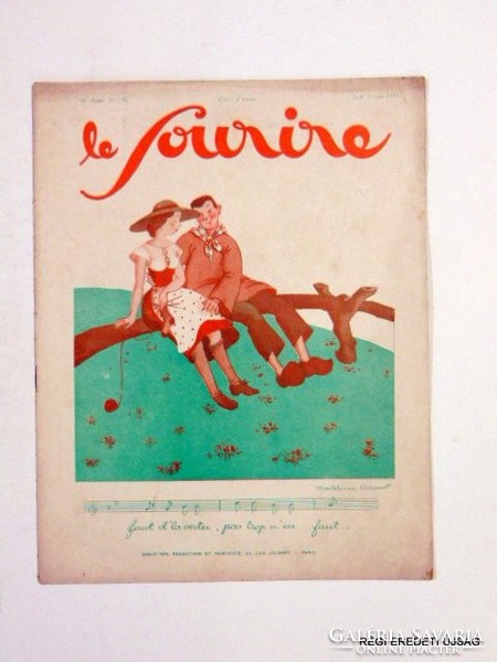 1931 június 11 LE SOURIRE (A MOSOLY) RÉGI EREDETI FRANCIA ÚJSÁG 3622