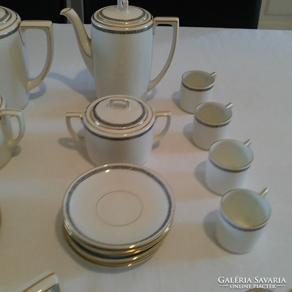 Elegáns, görög mintás porcelán kávés és teás készlet