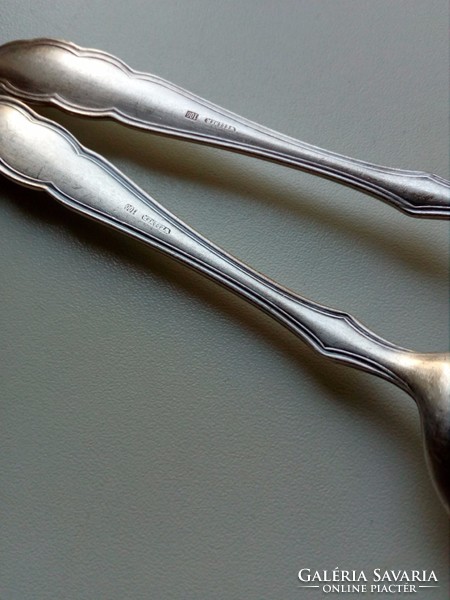 Antique art nouveau wellner 100 silver-plated teaspoons 2 pieces 14.5 cm