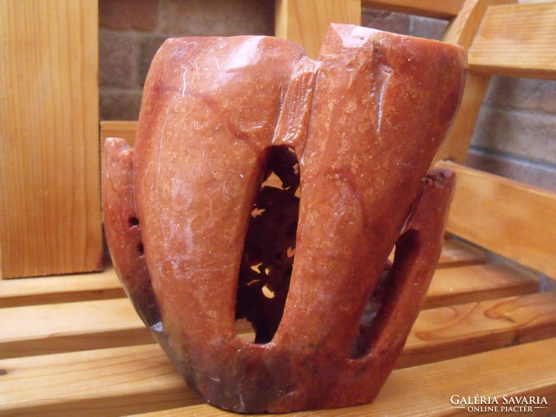 Antique carved pumice vase
