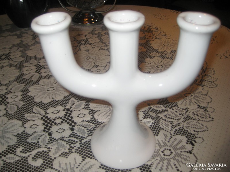 Candlestick, three branches, made of ceramic 19 cm