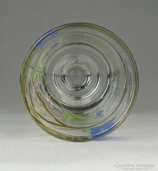 0L450 Régi festett talpas szecessziós pohár 14 cm