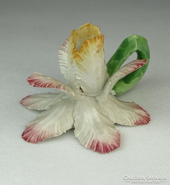 0P416 Antik porcelán virág