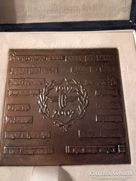 10 years of the vtte and the city public transport museum - bronze commemorative plaque - with lapis andrás sign - bkv