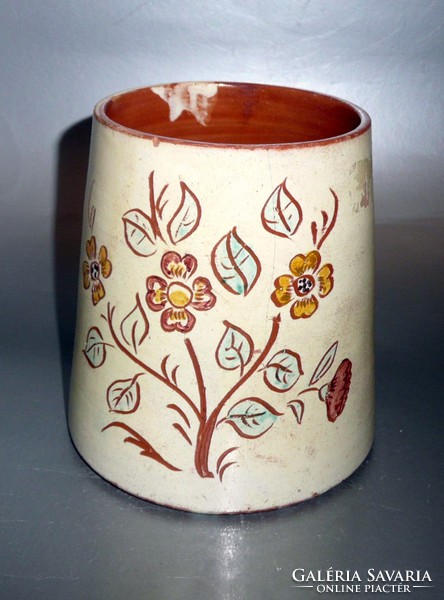 Svéd vintage virágtartó kaspó kézi festésű
