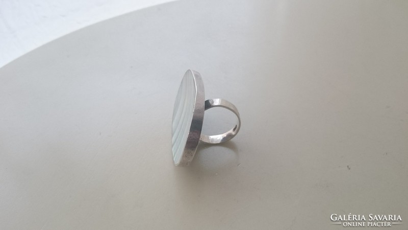 Ezüst gyűrű hatalmas gyöngyházberakással díszítve 925 