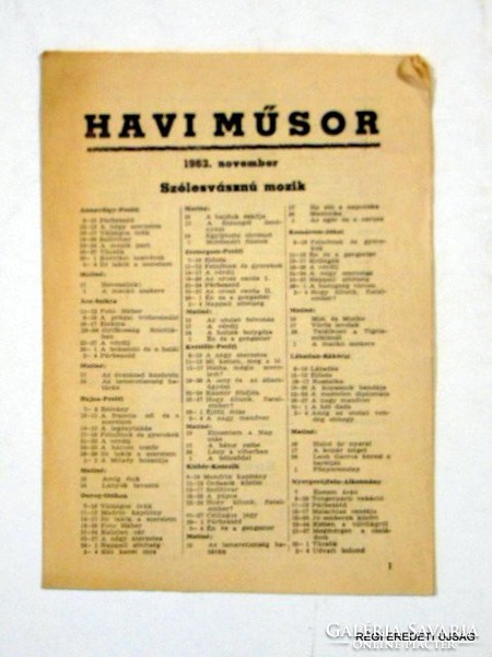 1963 november -  /  HAVI MŰSOR  /  RÉGI EREDETI MAGYAR ÚJSÁG Szs.:  3807