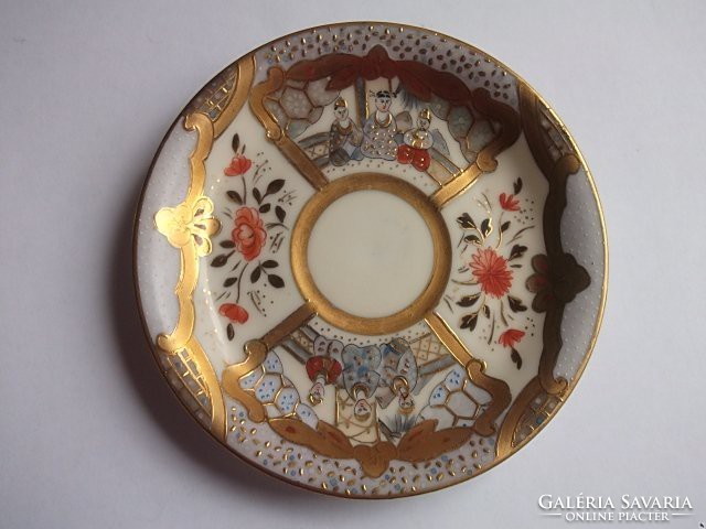 Dús aranyozás- antik keleti mot.  Pirken-Hammer tányérka arannyal dúsan díszítve-kis ékszer