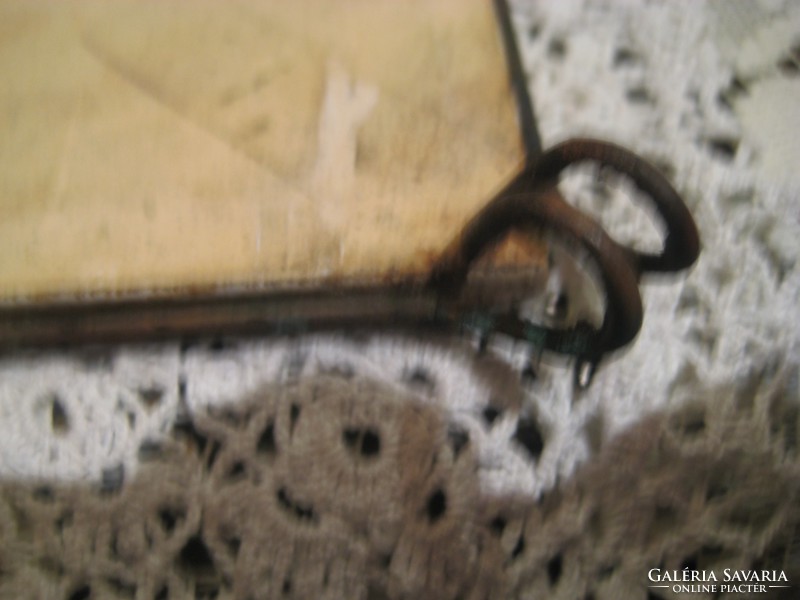 Antique decorative tile, table mat with metal frame steuler 15.5 x 15.5 cm