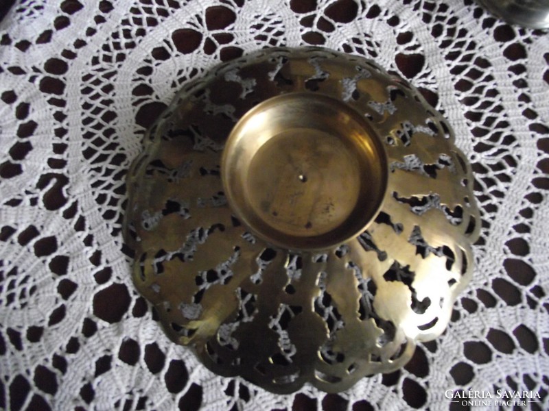 Antique copper openwork bowl