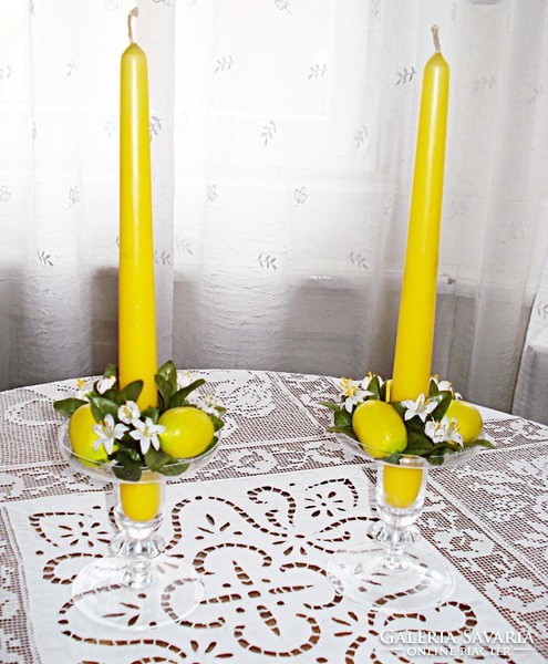 Pair of decorative blown glass candle holders