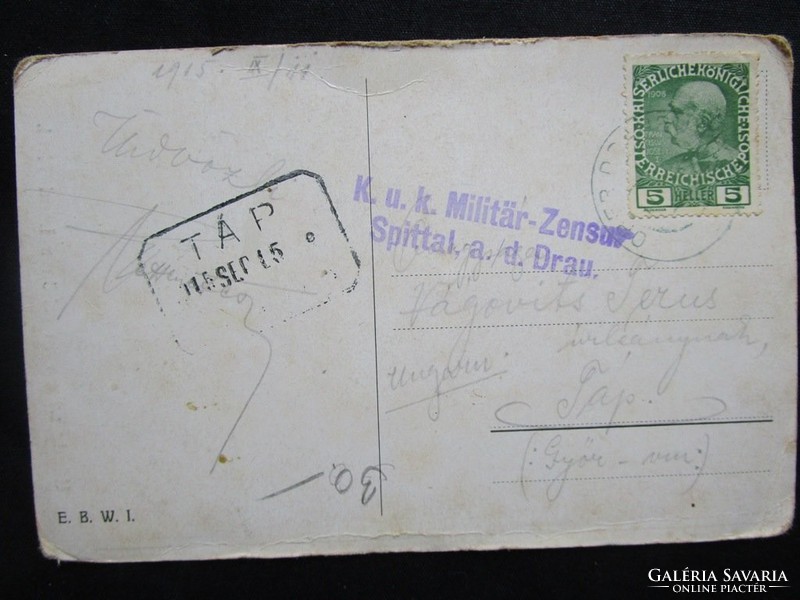 Austria patriotic postcard Tyrolean soldier 1915 Kuk mark + Ferenc József stamp