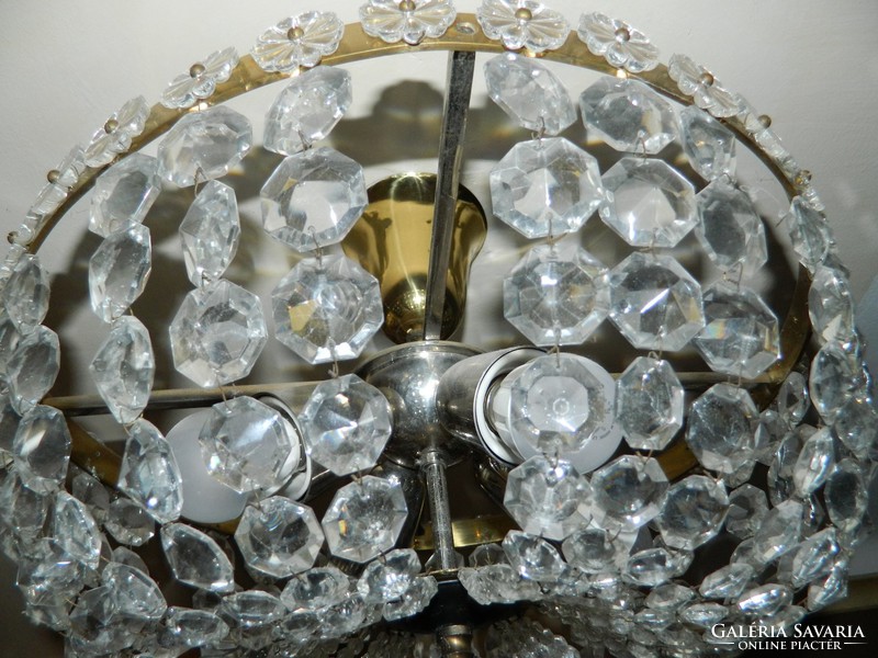 A wonderful special four-burner crystal chandelier