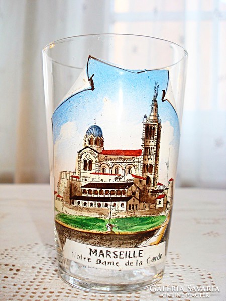Marseille-i zománcfestett pohár