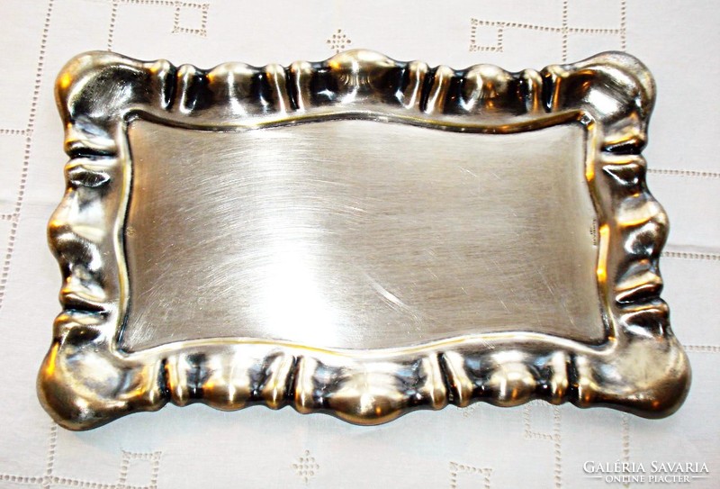 Baroque style silver plated marked alpaca tray