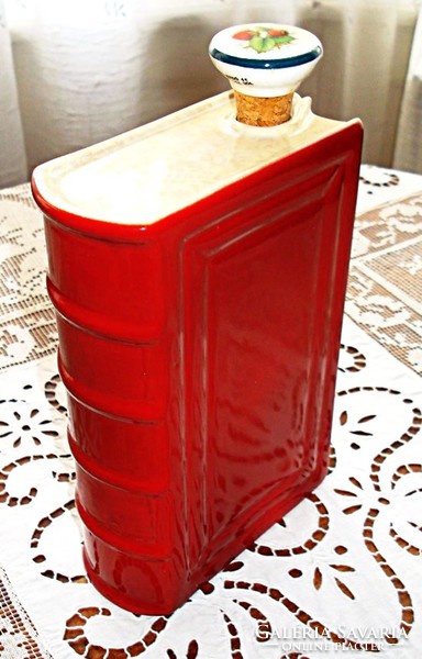 Unicum liqueur factory's book-shaped ceramic drink holder (secret shop) from the 50s