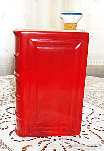 Unicum liqueur factory's book-shaped ceramic drink holder (secret shop) from the 50s