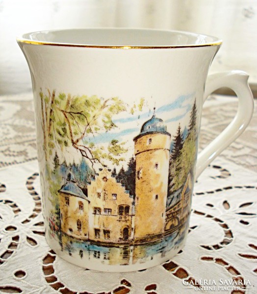 Austrian porcelain mug decorated with a view of the castle