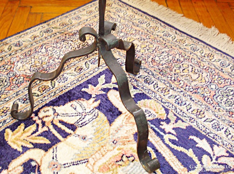 Old, portable, wrought iron candle holder, smoking set for balcony, terrace