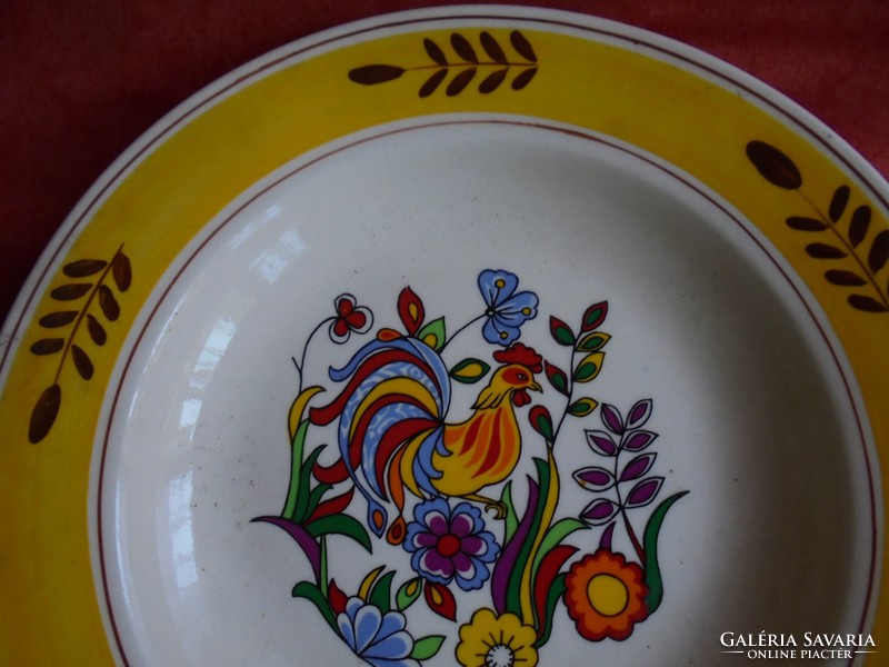 Kakasos porcelán fali tányér