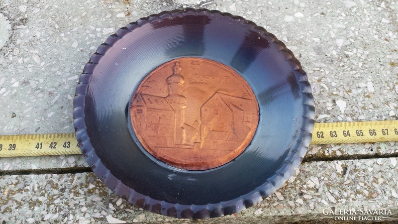 Sopron bronz tányér emléktárgy