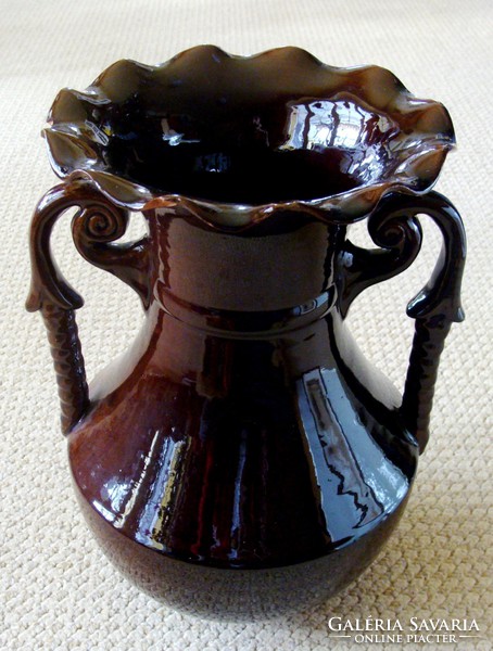 A large ceramic vase by László Török in the style of Balázs Badár