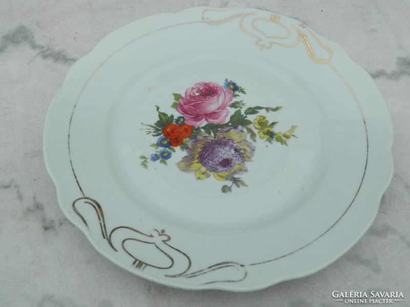 Antik virágmintás asztalközép - tányér