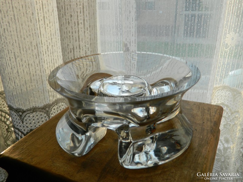 French mouth blown unique handmade glass centerpiece - ashtray - ashtray