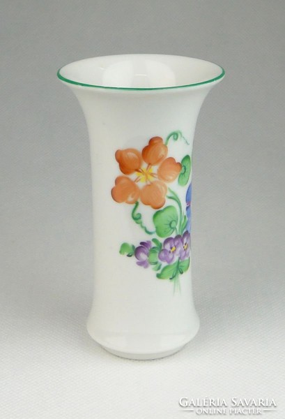 0R106 Virág mintás Herendi porcelán váza 12 cm