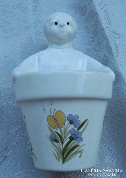Antique Dutch hand painted holy water holder
