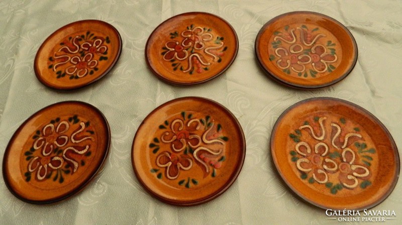 Zell am harmersbach hand painted earthenware cookie plate set