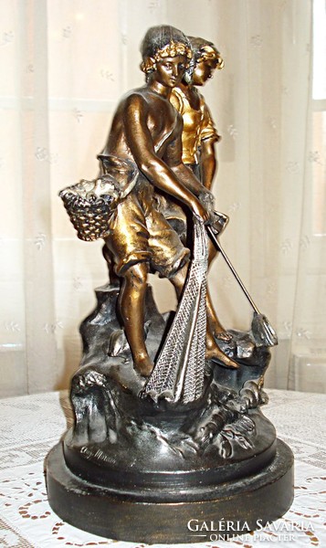 Rákhalászok - A.Moreau francia szobrász alkotása