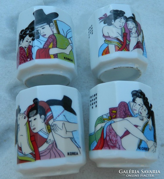 Korean erotic porcelain cups 4 pcs