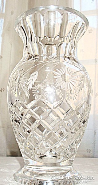 Régi elegáns ólomkristály váza ( 25 cm )